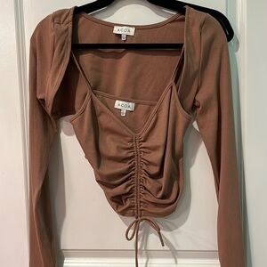 Brown tank top and bolero set